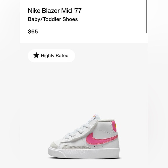 Nike Blazer Mid ‘77 baby/toddler shoes - Picture 7 of 7